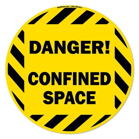 SIGNMISSION Confined Space 16in Non-Slip Floor Marker, 3PK, 16 in L, 16 in H, FD-C-16-3PK-99957 FD-C-16-3PK-99957